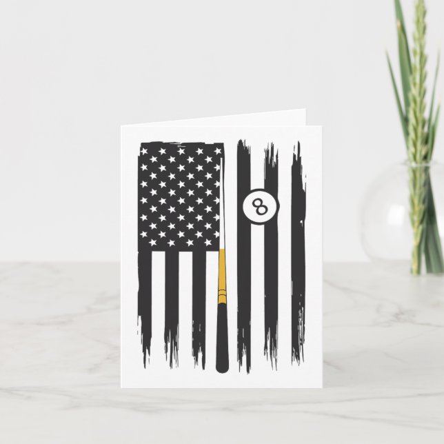 Billiard Pool Player Billiards Table Usa Us Americ Card (Front)