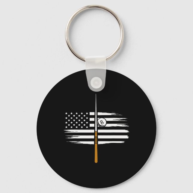 Billiard Pool Player Billiards Table Usa Us Americ Key Ring (Front)
