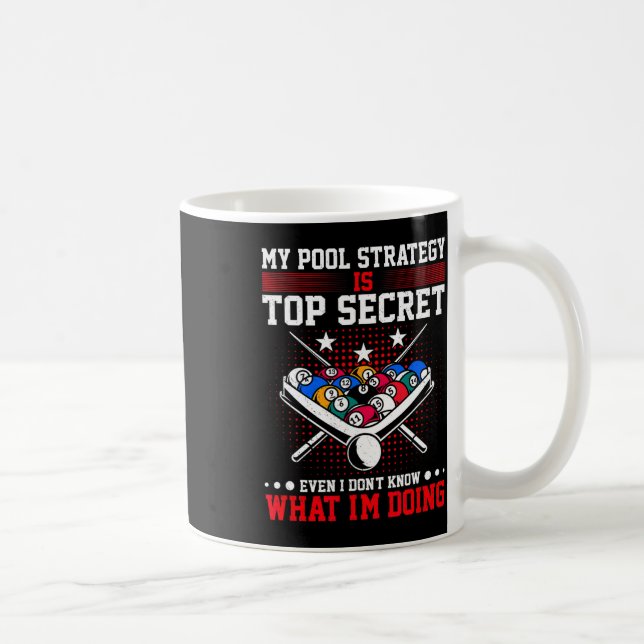 Billiard Pool Player My Strategy Is Top Secret  Coffee Mug (Right)
