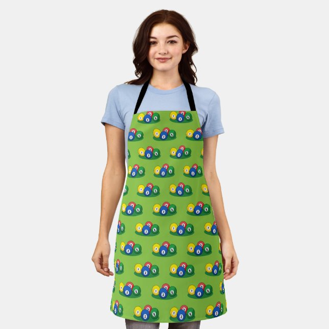 Billiard Pool Snooker Balls Pattern Apron (Worn)