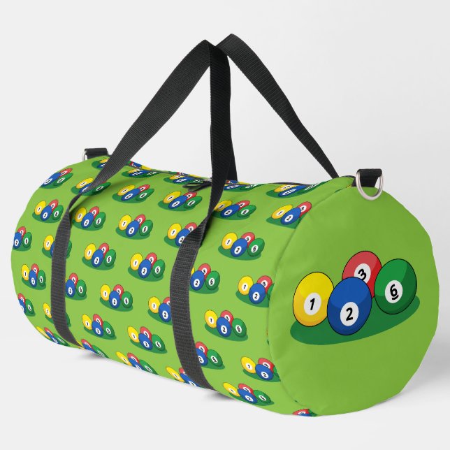 Billiard Pool Snooker Balls Pattern Duffle Bag (Left Corner)