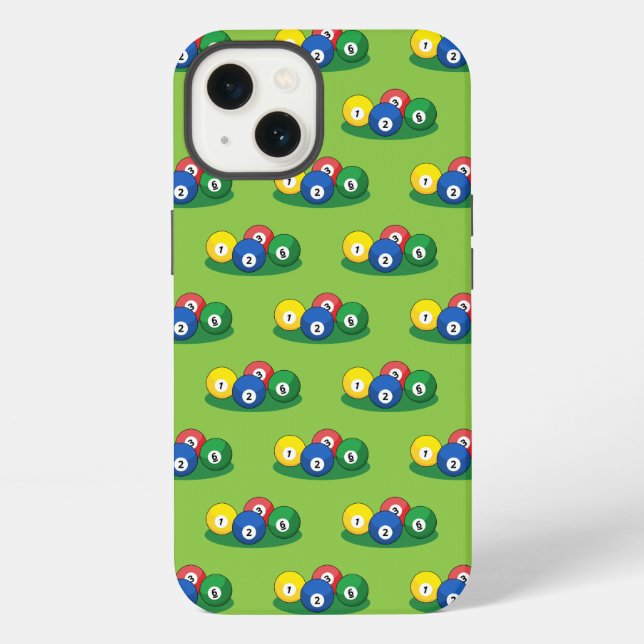 Billiard Pool Snooker Balls Pattern iPhone Case (Back)