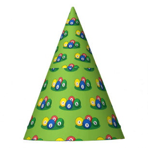 Billiard Pool Snooker Balls Pattern Party Hat