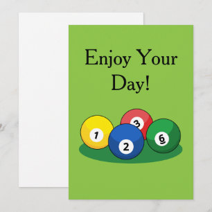 Billiard Pool Snooker Balls Personalise Holiday Card