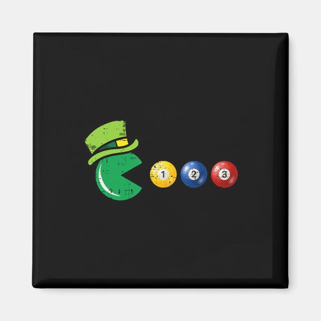 Billiard Pool St Patricks Day Retro Game  Magnet (Front)