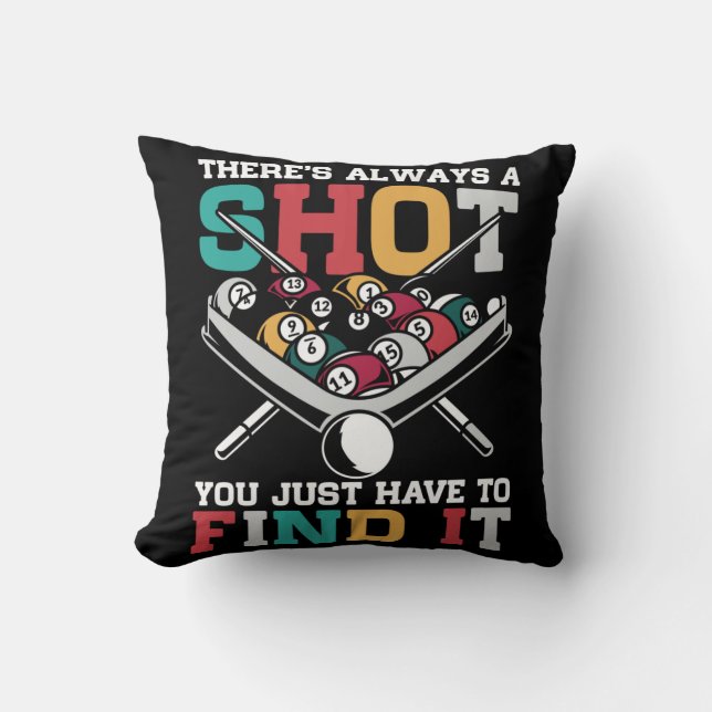 Billiard Quote Funny 8 Ball Player Cushion (Front)