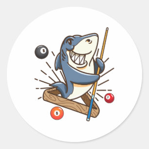 Billiard Shark Hustler Pool Shirts Girls Snooker G Classic Round Sticker