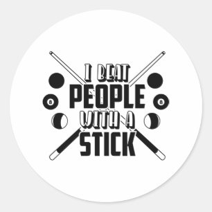 Billiard Shirt Print Classic Round Sticker