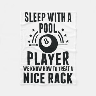 Billiard Sleep With A Pool Player Funny Billiards  Fleece Blanket