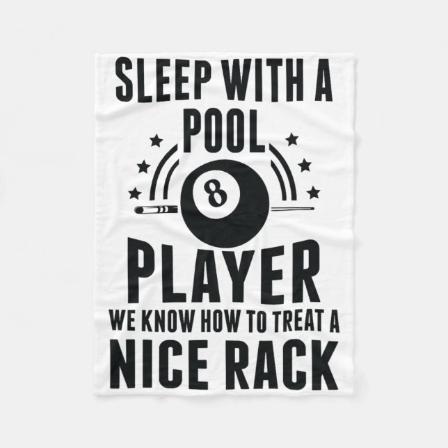 Billiard Sleep With A Pool Player Funny Billiards  Fleece Blanket (Front)