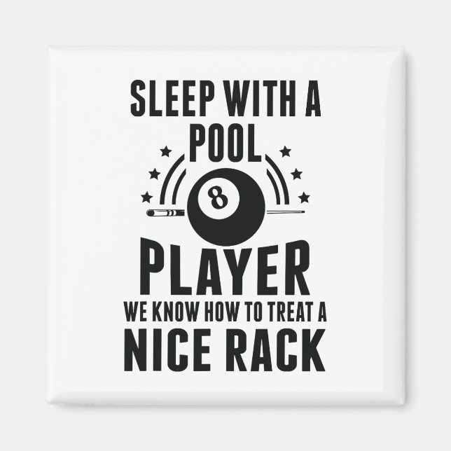 Billiard Sleep With A Pool Player Funny Billiards  Magnet (Front)