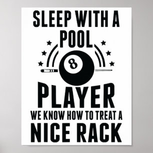 Billiard Sleep With A Pool Player Funny Billiards Poster