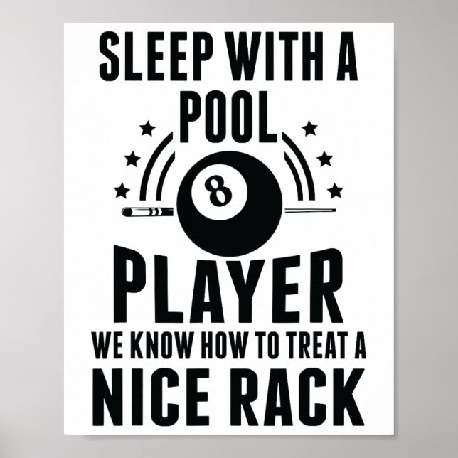 Billiard Sleep With A Pool Player Funny Billiards  Poster (Front)