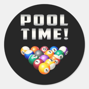 Billiard Snooker Pool Billiards 8 Ball Funny Gift Classic Round Sticker