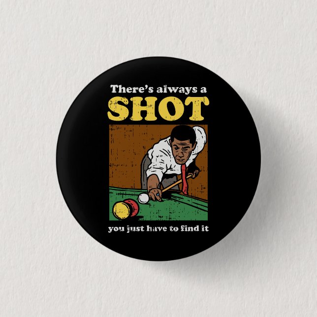 Billiard Snooker Retro 3 Cm Round Badge (Front)