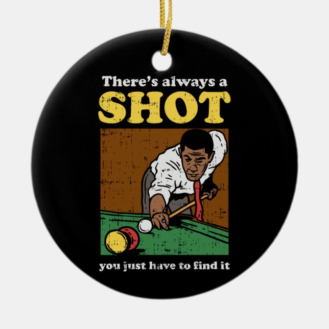 Billiard Snooker Retro Ceramic Ornament (Front)