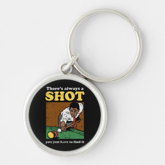 Billiard Snooker Retro Key Ring (Front)