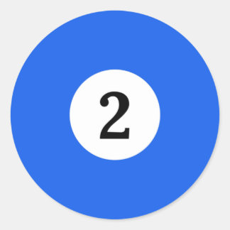 Billiard Solid Blue Ball 2 Classic Round Sticker