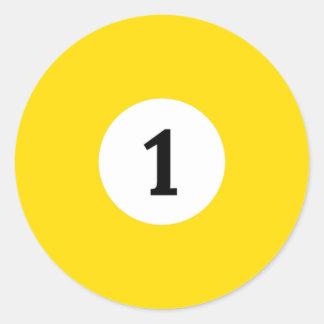Billiard Solid Yellow Ball 1 Classic Round Sticker