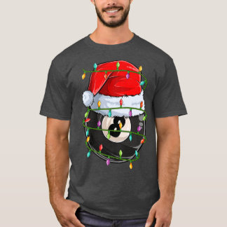 Billiard Sports Lover Xmas Lights Santa Billiard C T-Shirt