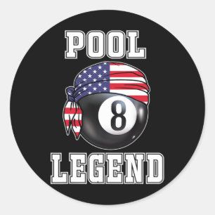 Billiard Team 8 Ll Pool Game Player Gifts For Pool Classic Round Sticker