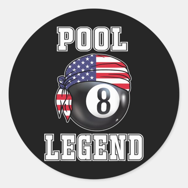 Billiard Team 8 Ll Pool Game Player Gifts For Pool Classic Round Sticker (Front)