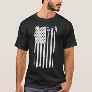 Billiard US American Flag Pool Table Eight Ball T-Shirt