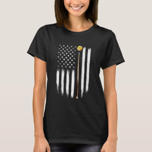 Billiard US Flag - 8 Ball Billiard Game Pool Playe T-Shirt