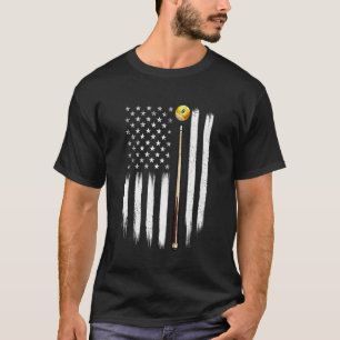 Billiard US Flag - 8 Ball Billiard Game Pool Playe T-Shirt