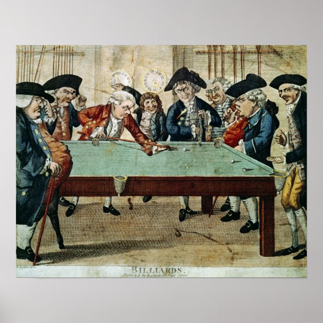 Billiards, 18th century etching by R.Sayer Poster (Front)