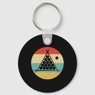 Billiards 60s 70s Retro Vintage Cue Sports Pool Pl Key Ring