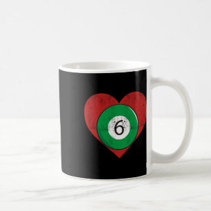 Billiards 6 Ball Heart Love For The Sport Billiard Coffee Mug