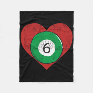 Billiards 6 Ball Heart Love For The Sport Billiard Fleece Blanket