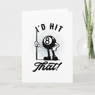 Billiards 8-ball Funny Cartoon Pool Snooker Card