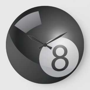 Billiards 8 Ball Large Clock