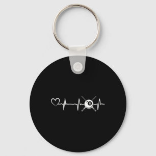Billiards 8-ball Pool Billiard Heartbeat Heart - B Key Ring