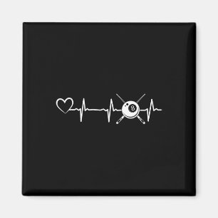 Billiards 8-ball Pool Billiard Heartbeat Heart - B Magnet