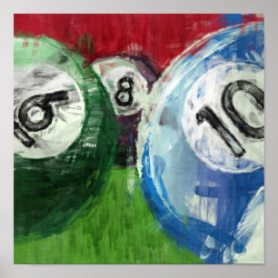 Billiards Abstract Poster