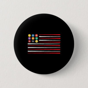 Billiards American Flag Cue Pool Billiard Player G 6 Cm Round Badge