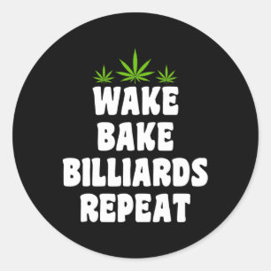 Billiards & Weed Smoker Classic Round Sticker
