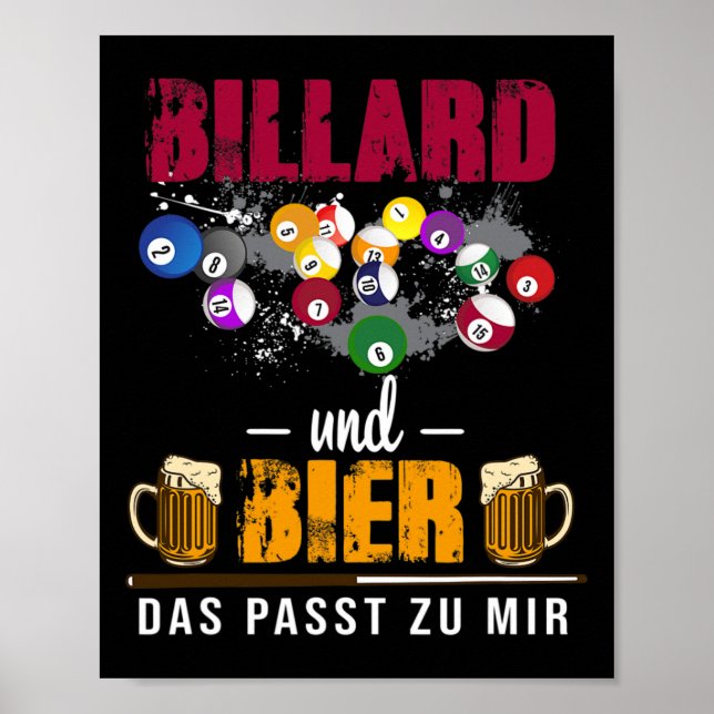 Billiards And Beer That Suits Me Pool Billiards Sn Poster (Front)