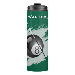 Billiards - Ball and Cue Stick - Personalize Thermal Tumbler