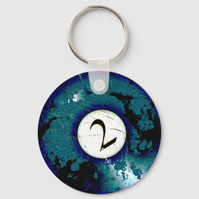 BILLIARDS BALL NUMBER 2 KEY RING (Front)