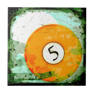 BILLIARDS BALL NUMBER 5 CERAMIC TILE