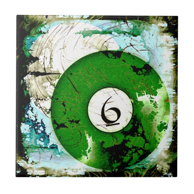 BILLIARDS BALL NUMBER 6 TILE (Front)