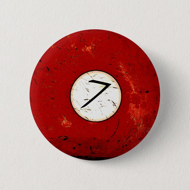 BILLIARDS BALL NUMBER 7 6 CM ROUND BADGE (Front)