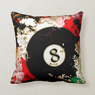 BILLIARDS BALL NUMBER 8 CUSHION