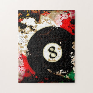 BILLIARDS BALL NUMBER 8 JIGSAW PUZZLE