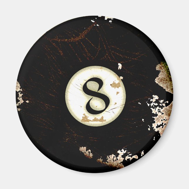 BILLIARDS BALL NUMBER 8 MAGNET (Front)