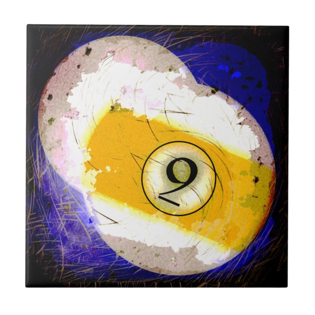 BILLIARDS BALL NUMBER 9 CERAMIC TILE (Front)
